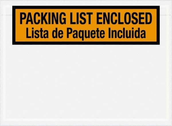 Value Collection - 1,000 Piece, 7-1/2" Long x 5-1/2" Wide, Packing List Envelope - Orange - Eagle Tool & Supply