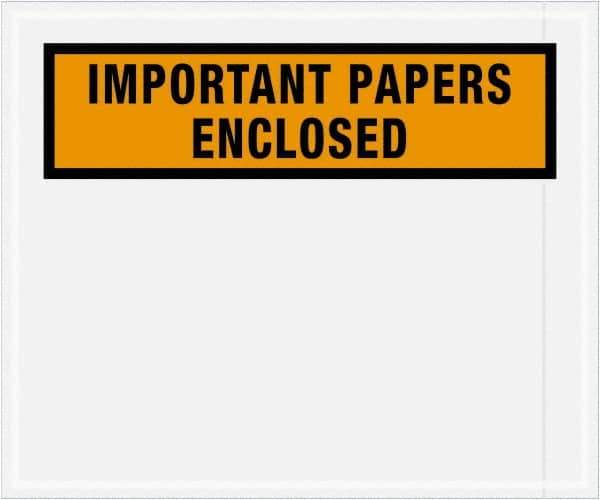 Value Collection - 500 Piece, 10" Long x 12" Wide, Packing List Envelope - Important Papers Enclosed, Orange - Eagle Tool & Supply