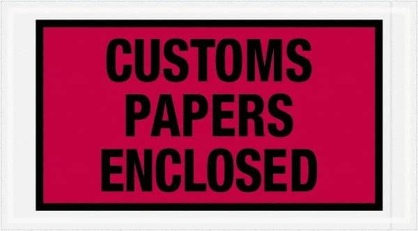 Value Collection - 1,000 Piece, 5-1/2" Long x 10" Wide, Packing List Envelope - Customs Papers Enclosed, Red - Eagle Tool & Supply