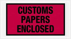 Value Collection - 1,000 Piece, 5-1/2" Long x 10" Wide, Packing List Envelope - Customs Papers Enclosed, Red - Eagle Tool & Supply