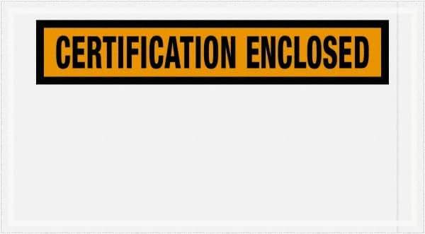 Value Collection - 1,000 Piece, 5-1/2" Long x 10" Wide, Packing List Envelope - Certification Enclosed, Orange - Eagle Tool & Supply