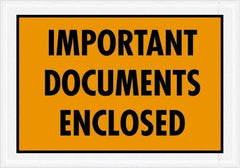 Value Collection - 1,000 Piece, 5-1/4" Long x 7-1/2" Wide, Packing List Envelope - Documents Enclosed, Orange - Eagle Tool & Supply