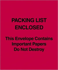 Value Collection - 1,000 Piece, 5" Long x 6" Wide, Packing List Envelope - Packing List Enclosed, Red - Eagle Tool & Supply