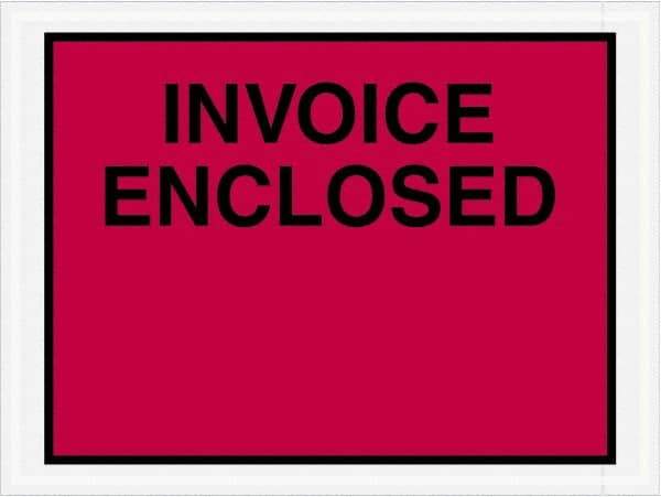 Value Collection - 1,000 Piece, 4-1/2" Long x 6" Wide, Packing List Envelope - Invoice Enclosed, Red - Eagle Tool & Supply