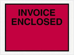 Value Collection - 1,000 Piece, 4-1/2" Long x 6" Wide, Packing List Envelope - Invoice Enclosed, Red - Eagle Tool & Supply