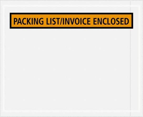 Value Collection - 1,000 Piece, 4-1/2" Long x 5-1/2" Wide, Packing List Envelope - Packing List/Invoice Enclosed, Orange - Eagle Tool & Supply