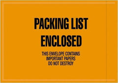 Value Collection - 1,000 Piece, 4-1/2" Long x 6" Wide, Packing List Envelope - Packing List Enclosed, Orange - Eagle Tool & Supply