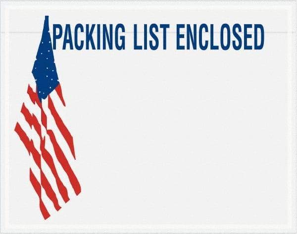 Value Collection - 1,000 Piece, 7" Long x 5-1/2" Wide, Packing List Envelope - Packing List Enclosed, Red, White & Blue - Eagle Tool & Supply