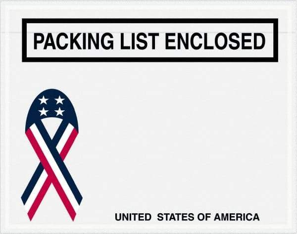 Value Collection - 1,000 Piece, 7" Long x 5-1/2" Wide, Packing List Envelope - Packing List Enclosed, Red, White & Blue - Eagle Tool & Supply