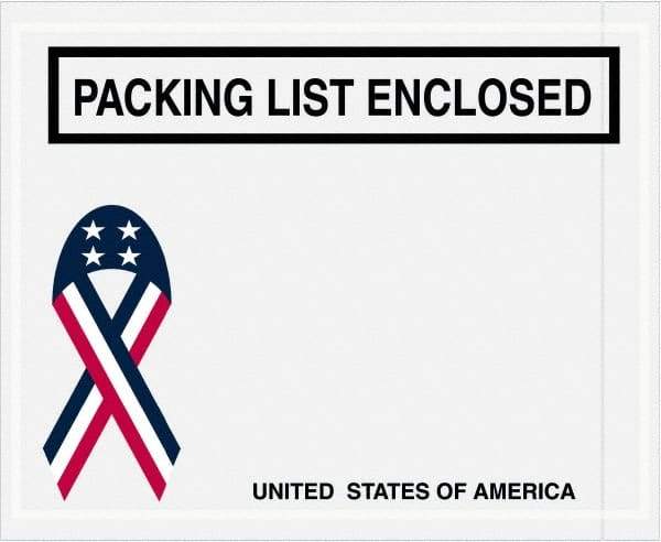 Value Collection - 1,000 Piece, 4-1/2" Long x 5-1/2" Wide, Packing List Envelope - Packing List Enclosed, Red, White & Blue - Eagle Tool & Supply