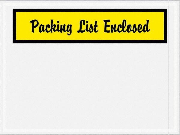 Value Collection - 1,000 Piece, 4-1/2" Long x 6" Wide, Packing List Envelope - Packing List Enclosed, Yellow - Eagle Tool & Supply