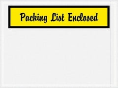 Value Collection - 1,000 Piece, 4-1/2" Long x 6" Wide, Packing List Envelope - Packing List Enclosed, Yellow - Eagle Tool & Supply