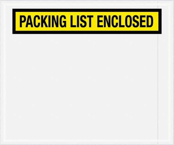 Value Collection - 500 Piece, 10" Long x 12" Wide, Packing List Envelope - Packing List Enclosed, Yellow - Eagle Tool & Supply