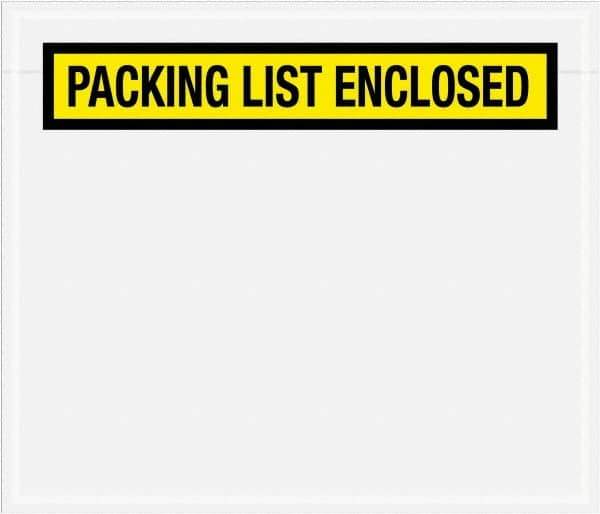 Value Collection - 1,000 Piece, 7" Long x 6" Wide, Packing List Envelope - Packing List Enclosed, Yellow - Eagle Tool & Supply