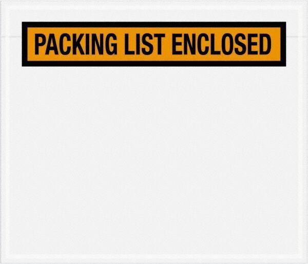 Value Collection - 1,000 Piece, 7" Long x 6" Wide, Packing List Envelope - Packing List Enclosed, Orange - Eagle Tool & Supply