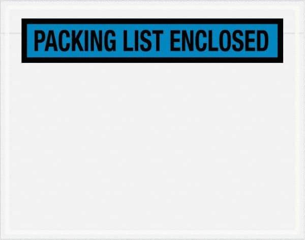 Value Collection - 1,000 Piece, 7" Long x 5-1/2" Wide, Packing List Envelope - Packing List Enclosed, Blue - Eagle Tool & Supply