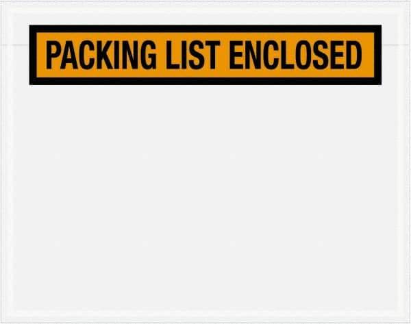 Value Collection - 1,000 Piece, 7" Long x 5-1/2" Wide, Packing List Envelope - Packing List Enclosed, Orange - Eagle Tool & Supply
