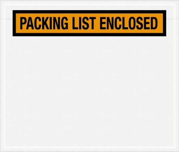 Value Collection - 1,000 Piece, 6-1/2" Long x 5" Wide, Packing List Envelope - Packing List Enclosed, Orange - Eagle Tool & Supply