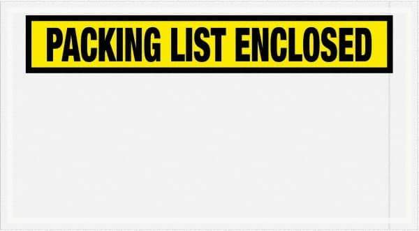 Value Collection - 1,000 Piece, 5-1/2" Long x 10" Wide, Packing List Envelope - Packing List Enclosed, Yellow - Eagle Tool & Supply
