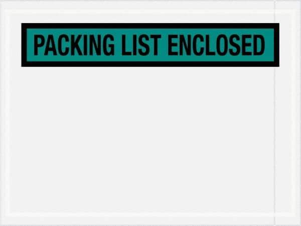 Value Collection - 1,000 Piece, 4-1/2" Long x 6" Wide, Packing List Envelope - Packing List Enclosed, Green - Eagle Tool & Supply