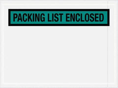 Value Collection - 1,000 Piece, 4-1/2" Long x 6" Wide, Packing List Envelope - Packing List Enclosed, Green - Eagle Tool & Supply