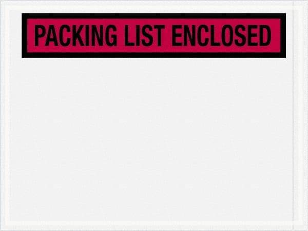 Value Collection - 1,000 Piece, 4-1/2" Long x 6" Wide, Packing List Envelope - Packing List Enclosed, Red - Eagle Tool & Supply