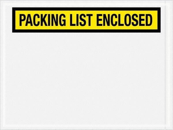 Value Collection - 1,000 Piece, 4-1/2" Long x 6" Wide, Packing List Envelope - Packing List Enclosed, Yellow - Eagle Tool & Supply