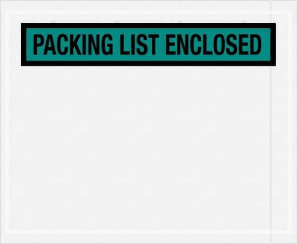 Value Collection - 1,000 Piece, 4-1/2" Long x 5-1/2" Wide, Packing List Envelope - Packing List Enclosed, Green - Eagle Tool & Supply