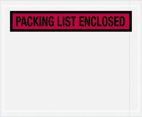 Value Collection - 1,000 Piece, 4-1/2" Long x 5-1/2" Wide, Packing List Envelope - Packing List Enclosed, Red - Eagle Tool & Supply
