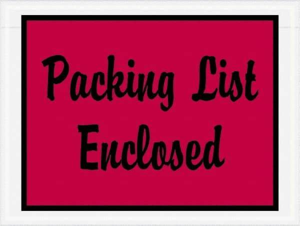 Value Collection - 1,000 Piece, 4-1/2" Long x 6" Wide, Packing List Envelope - Packing List Enclosed, Red - Eagle Tool & Supply