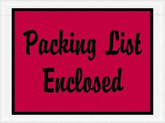 Value Collection - 1,000 Piece, 4-1/2" Long x 6" Wide, Packing List Envelope - Packing List Enclosed, Red - Eagle Tool & Supply