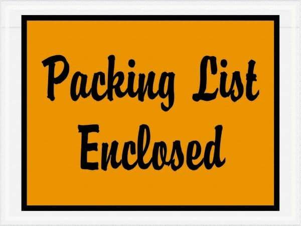 Value Collection - 1,000 Piece, 4-1/2" Long x 6" Wide, Packing List Envelope - Packing List Enclosed, Orange - Eagle Tool & Supply