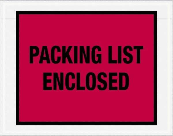 Value Collection - 1,000 Piece, 7" Long x 5-1/2" Wide, Packing List Envelope - Packing List Enclosed, Red - Eagle Tool & Supply