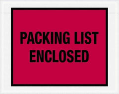 Value Collection - 1,000 Piece, 7" Long x 5-1/2" Wide, Packing List Envelope - Packing List Enclosed, Red - Eagle Tool & Supply