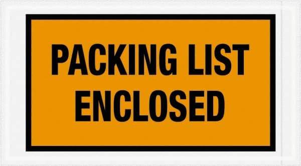 Value Collection - 1,000 Piece, 5-1/2" Long x 10" Wide, Packing List Envelope - Packing List Enclosed, Orange - Eagle Tool & Supply