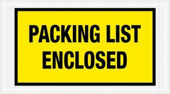 Value Collection - 1,000 Piece, 5-1/2" Long x 10" Wide, Packing List Envelope - Packing List Enclosed, Yellow - Eagle Tool & Supply