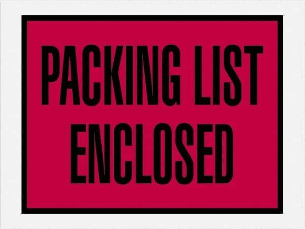 Value Collection - 1,000 Piece, 4-1/2" Long x 6" Wide, Packing List Envelope - Packing List Enclosed, Red - Eagle Tool & Supply