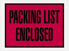 Value Collection - 1,000 Piece, 4-1/2" Long x 6" Wide, Packing List Envelope - Packing List Enclosed, Red - Eagle Tool & Supply