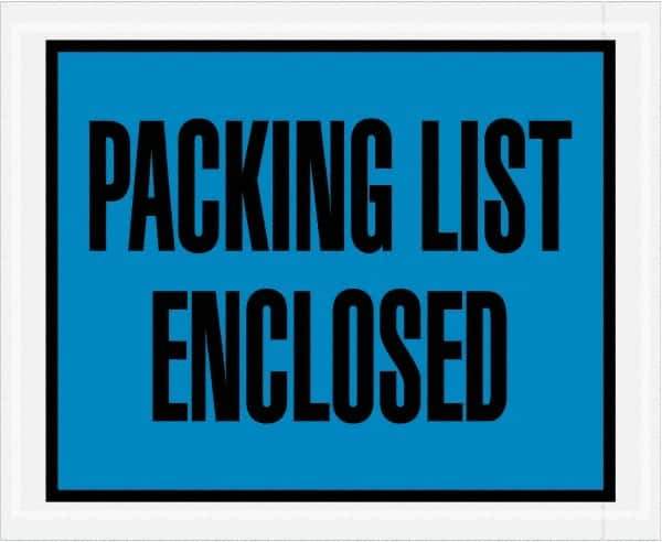 Value Collection - 1,000 Piece, 4-1/2" Long x 5-1/2" Wide, Packing List Envelope - Packing List Enclosed, Blue - Eagle Tool & Supply