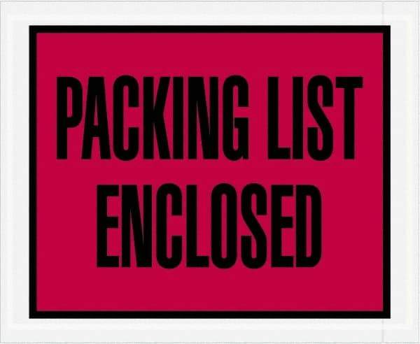 Value Collection - 1,000 Piece, 4-1/2" Long x 5-1/2" Wide, Packing List Envelope - Packing List Enclosed, Red - Eagle Tool & Supply