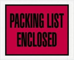 Value Collection - 1,000 Piece, 4-1/2" Long x 5-1/2" Wide, Packing List Envelope - Packing List Enclosed, Red - Eagle Tool & Supply
