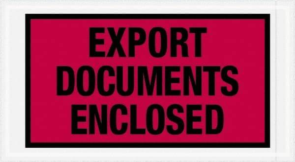 Value Collection - 1,000 Piece, 5-1/2" Long x 10" Wide, Packing List Envelope - Export Documents Enclosed, Red - Eagle Tool & Supply