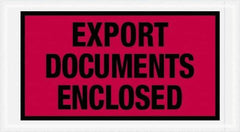 Value Collection - 1,000 Piece, 5-1/2" Long x 10" Wide, Packing List Envelope - Export Documents Enclosed, Red - Eagle Tool & Supply