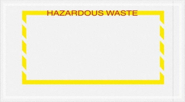 Value Collection - 1,000 Piece, 5-1/2" Long x 10" Wide, Packing List Envelope - Hazardous Waste, Yellow - Eagle Tool & Supply