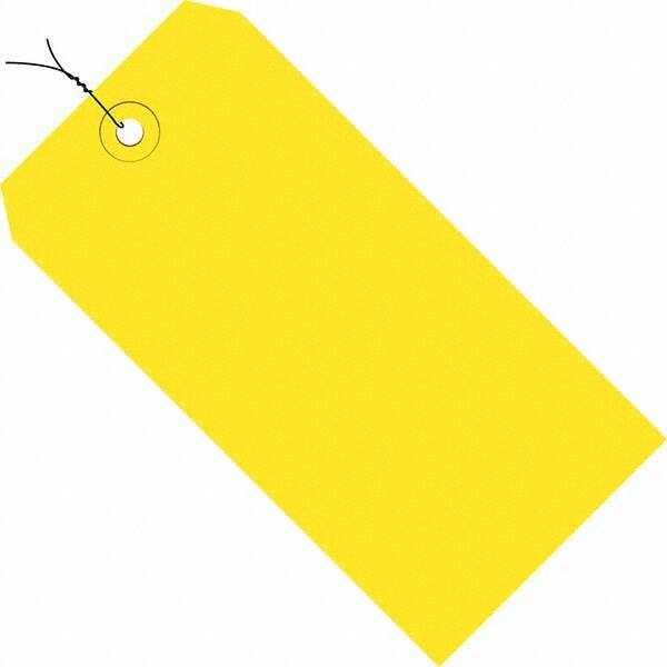 Made in USA - 3-3/4" High x 1-7/8" Long, Safety & Facility Blank Tag - Yellow Cardstock - Eagle Tool & Supply