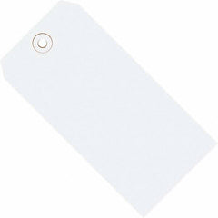 Made in USA - 5-1/4" High x 2-5/8" Long, Safety & Facility Blank Tag - White Cardstock - Eagle Tool & Supply