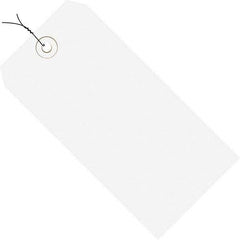 Made in USA - 3-3/4" High x 1-7/8" Long, Safety & Facility Blank Tag - White Cardstock - Eagle Tool & Supply
