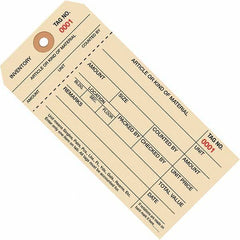 Made in USA - 6-1/4" High x 3-1/8" Long, Inventory, English Safety & Facility Numbered Tag - Manila Cardstock - Eagle Tool & Supply