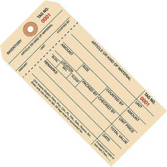 Made in USA - 6-1/4" High x 3-1/8" Long, Inventory, English Safety & Facility Numbered Tag - Manila Cardstock - Eagle Tool & Supply