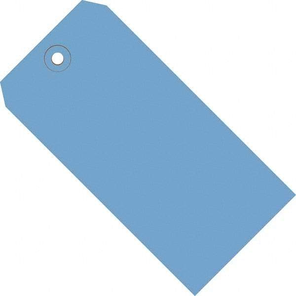 Made in USA - 8" High x 4" Long, Safety & Facility Blank Tag - Dark Blue Cardstock - Eagle Tool & Supply